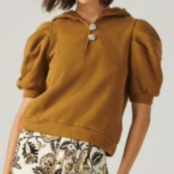 ba&sh Mustard Puff Sleeve Top - Picture 1 of 14